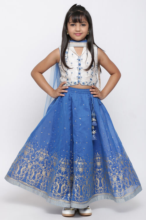 Blue Cotton Lehenga Set image number 0