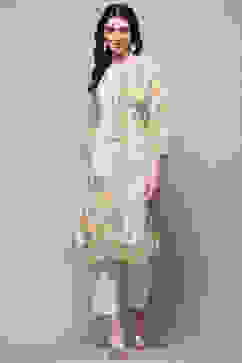 Ice Blue Rayon Straight Kurta image number 5