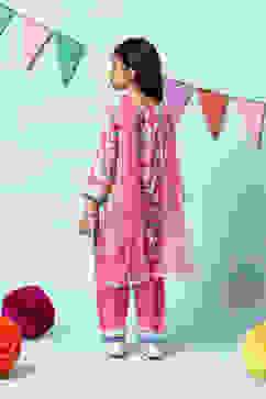 Pink Viscose Straight Kurta Salwar Suit Set image number 4