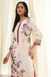 Ecru Floral Printed Straight Kurta image number 6