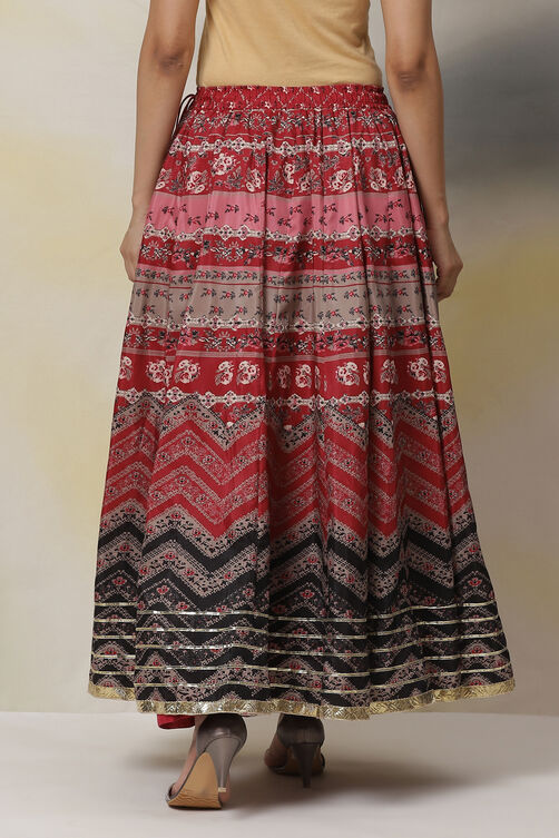 Red Straight Art Silk Skirts image number 6