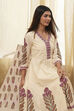 Beige Cotton Printed Anarkali Suit Set image number 7