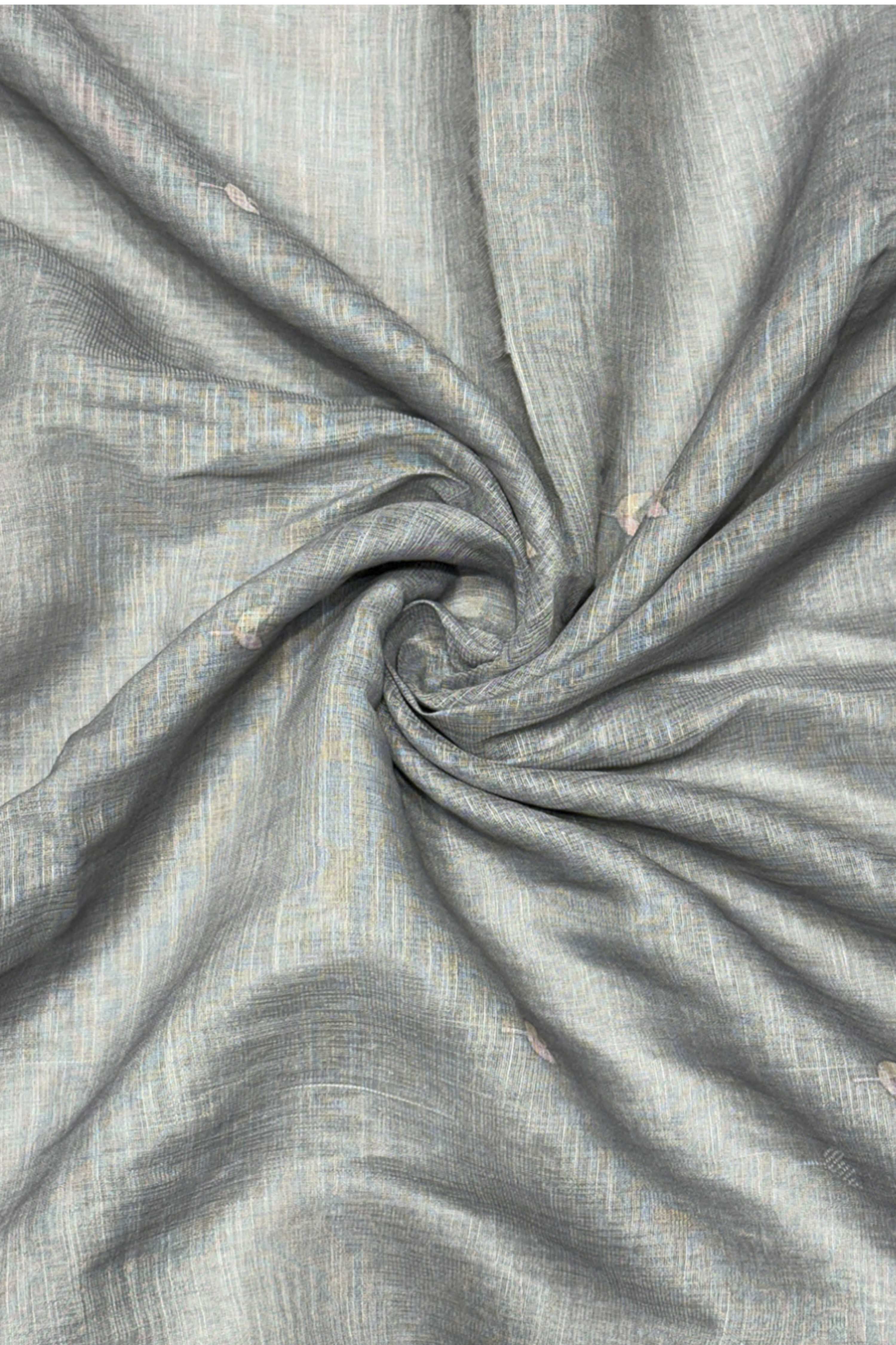 Grey Linen Printed Unstitched Suit Set image number 3