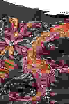 Black Poly Dupion Printed 2 Piece Set image number 1