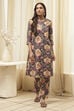Navy Berry Rayon Flared 2 Piece Set image number 6