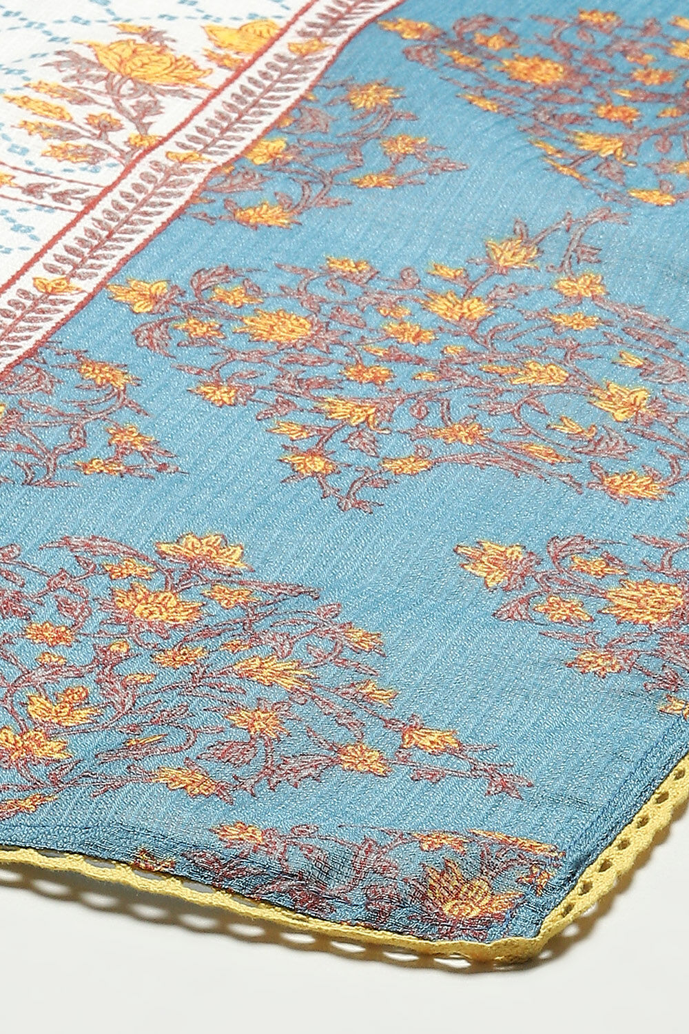 White Cotton Blend Gathered Kurta Suit Set image number 3