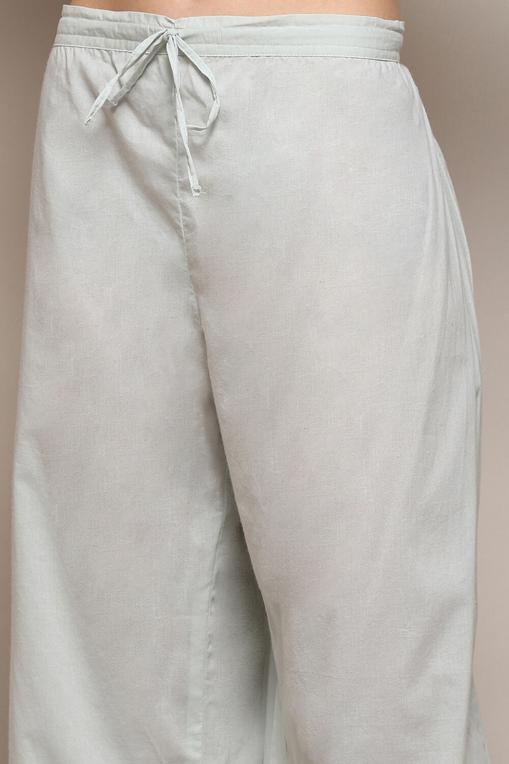 Grey Cambric Straight Kurta Palazzo Suit Set image number 2