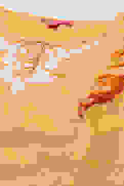 Orange Cotton Straight Printed Kurta Skirt Suit Set image number 1