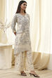 Off-White Cotton Straight Printed Kurta Set image number 5