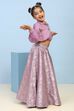 Lilac Polyester Flared Lehenga Set image number 5