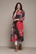 Black LIVA Straight Printed Kurta