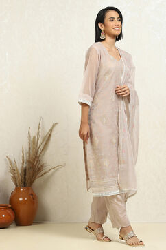 Light Mauve Machine Embroidered Unstitched Suit Set image number 6