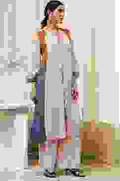 Beige Straight Printed Kurta Set image number 5