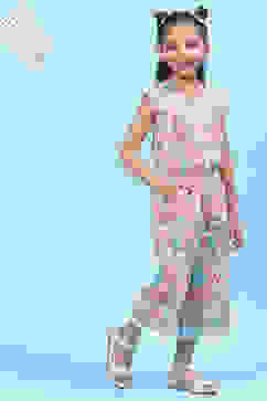 Peach Cotton Straight Jumpsuit image number 3