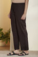 Chocolate Cotton Straight Palazzos image number 3