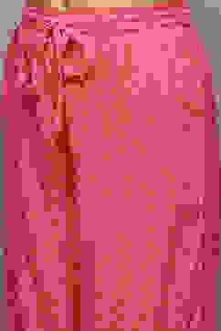 Pink Rayon Asymmetric Kurta Palazzo Suit Set image number 2