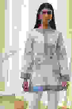 Off-White Printed Straight Short Kurta image number 0