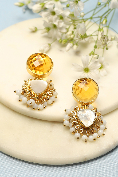 Yellow Brass earrings image number 0