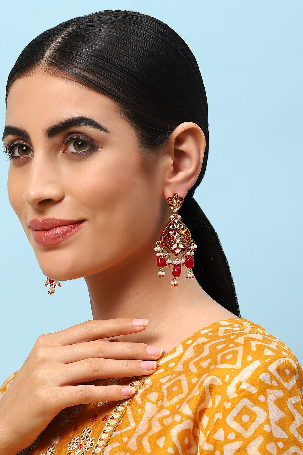 Red Brass Earrings image number 3