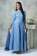 Blue Cotton Anarkali Kurta Skirt Suit Set image number 0