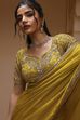 Lime Polyester Dyed Saree image number 1