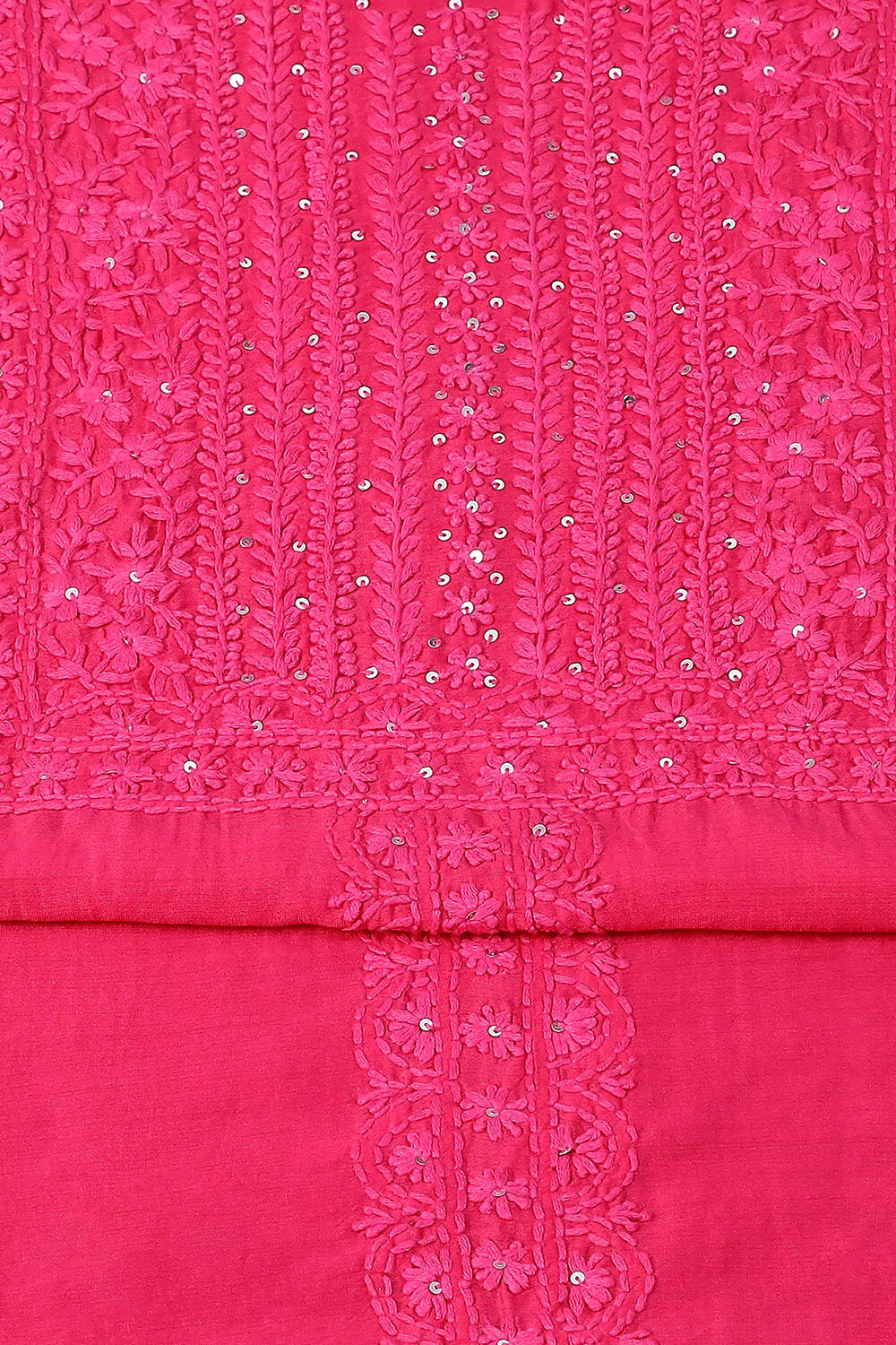 Pink Art Silk Embroidered Unstitched Suit Set image number 1