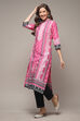 Ochre Cotton Straight Printed Kurta image number 0