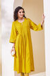 Mustard Yellow Viscose Blend Flared Kurta image number 6