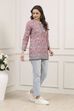 Rose Pink Polyester Straight Printed Kurti image number 4