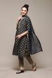 Green & Maroon Modal Blend Straight Kurta Pants Suit Set image number 5