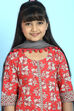 Red Cotton A-Line Straight Kurta Palazzo Suit Set image number 1