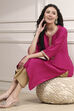 Wine Magenta Solid Straight Kurta