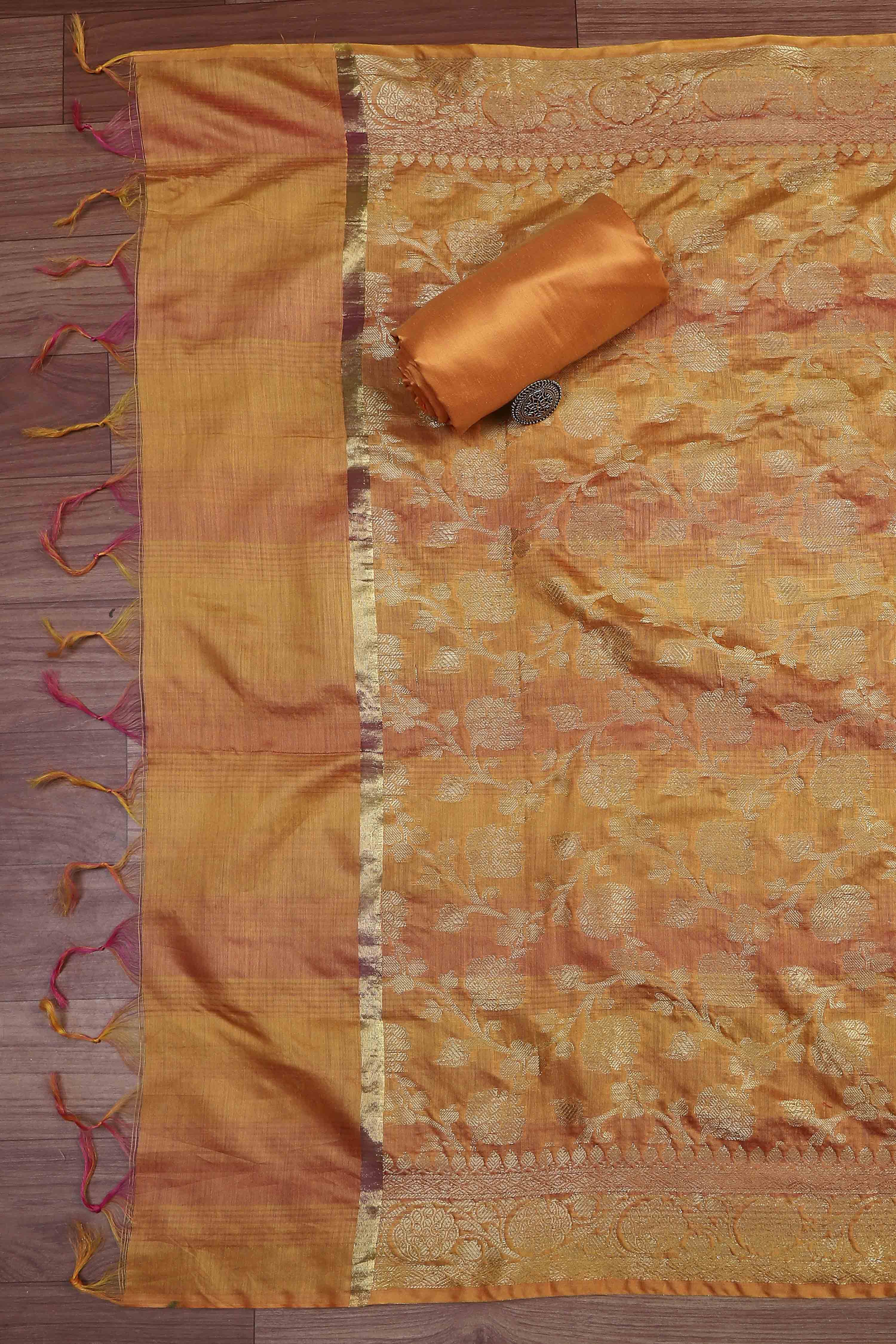 Pink Cotton Printed Embroidered Unstitched Suit Set image number 3