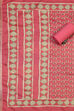 Aqua Cotton Handloom Unstitched Suit Set image number 3