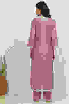 Mauve Chanderi  Unstitched Suit Set image number 5