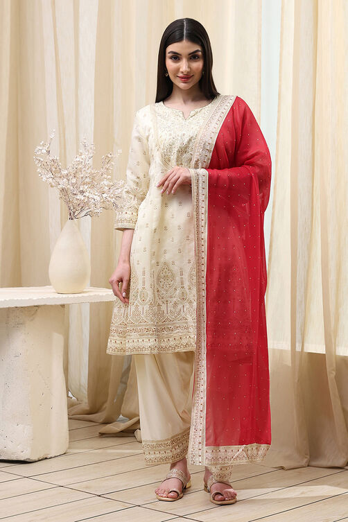 Sap Green Poly Viscose Straight Kurta Salwar Pant Suit Set image number 6