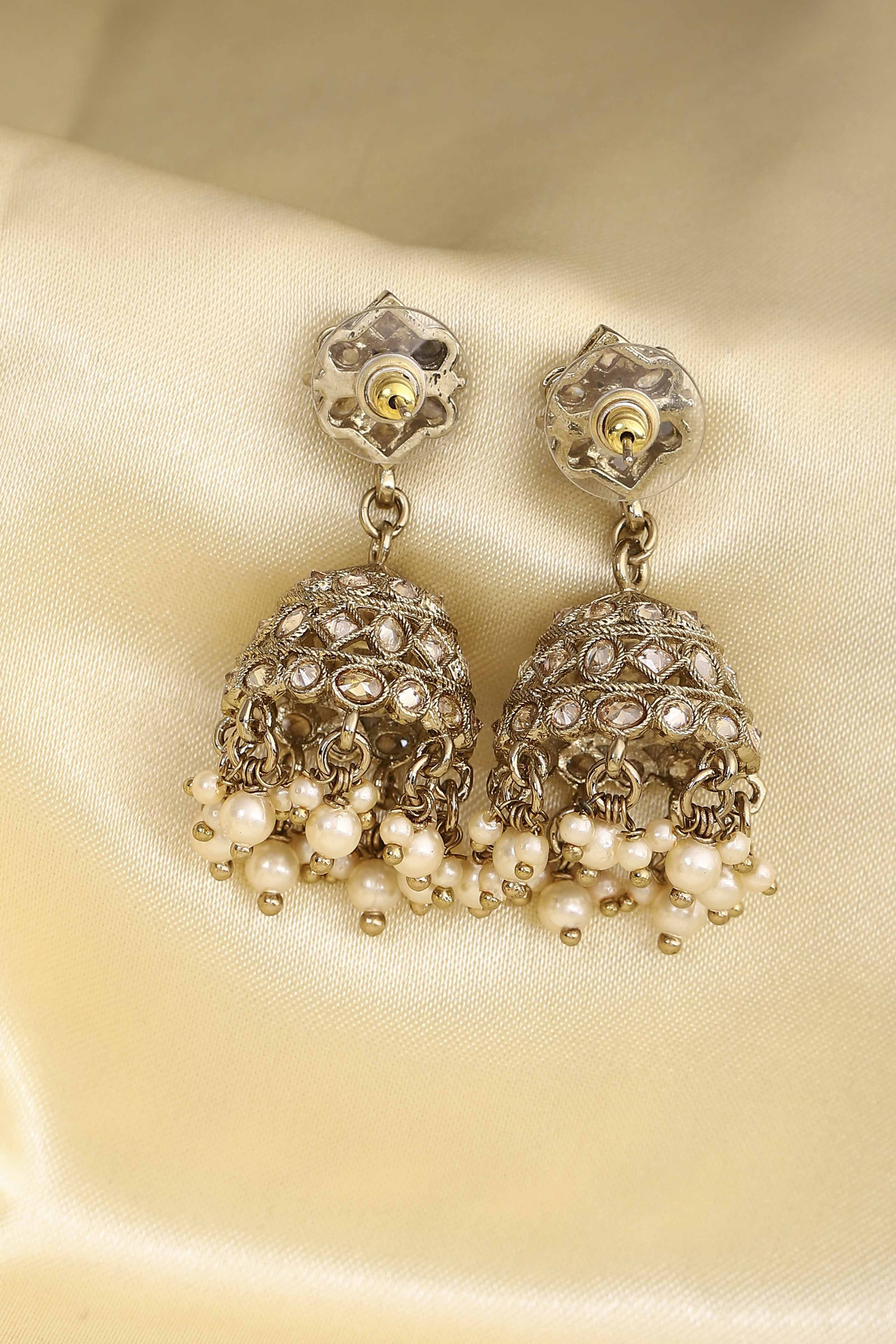 Champagne Alloy Jhumka image number 2