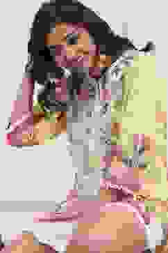 Yellow Cotton Printed Straight Short Kurta image number 6