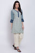 Blue Viscose Cotton A Line Fusion Wear 2 Piece Set image number 0