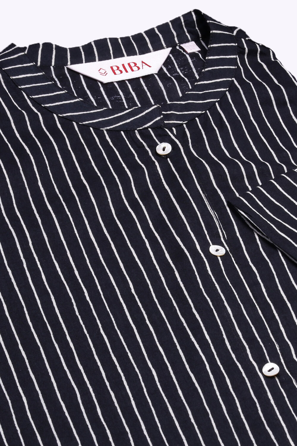 Black Cotton Straight Kurta Pants Set image number 1