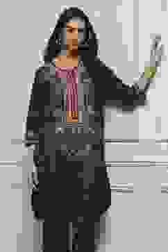 Blue Cotton Printed Straight Kurta Set image number 7