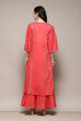 Green Cotton Flared Printed Kurta image number 4