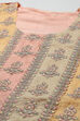 Peach Organza Printed Unstitched Suit Set image number 2