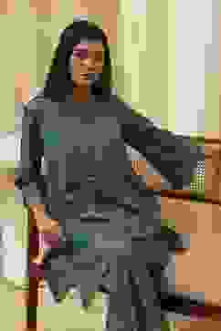 Teal Cotton Printed Straight Kurta Set image number 7