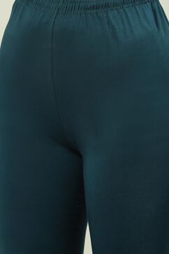 Deep Teal Cotton Lycra Churidar image number 1