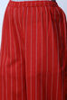 Red Cotton Straight Kurta Flared Palazzo Suit Set image number 5