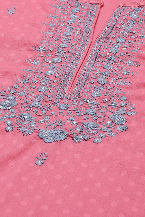 Pink Cotton Straight Short Solid Kurti image number 1