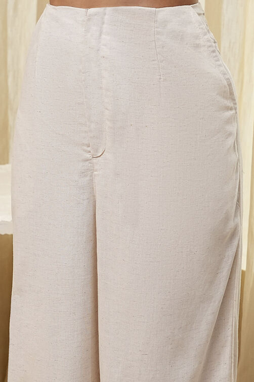 Natural Viscose Blend Straight Embroidered Fusion Set image number 2