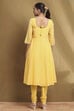 Yellow Embroidered Anarkali Suit Set image number 4