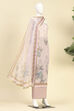 Peach Cotton Printed Unstitched Suit Set image number 4